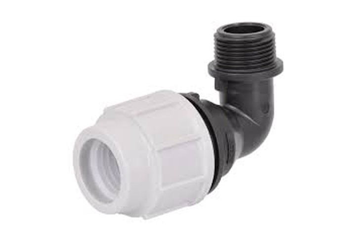 Compression male threaded adapter isolated on white background